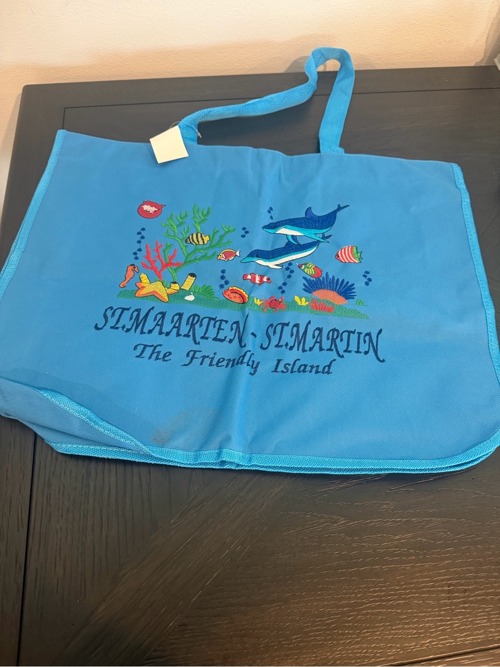 NWT Blue St. Maarten Kids Beach Tote - The Friendly Island